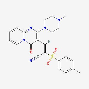 (2E)-2-[(4-methylphenyl)sulfonyl]-3-[2-(4-methylpiperazin-1-yl)-4-oxo-4H-pyrido[1,2-a]pyrimidin-3-yl]prop-2-enenitrile