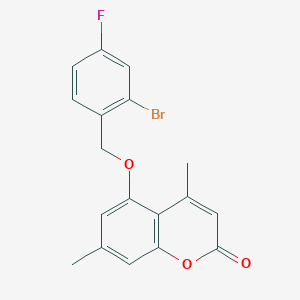 5-[(2-bromo-4-fluorobenzyl)oxy]-4,7-dimethyl-2H-chromen-2-one