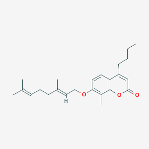 4-butyl-7-{[(2E)-3,7-dimethylocta-2,6-dien-1-yl]oxy}-8-methyl-2H-chromen-2-one