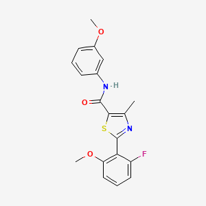 molecular formula C19H17FN2O3S B11149594 2-(2-fluoro-6-methoxyphenyl)-N-(3-methoxyphenyl)-4-methyl-1,3-thiazole-5-carboxamide 