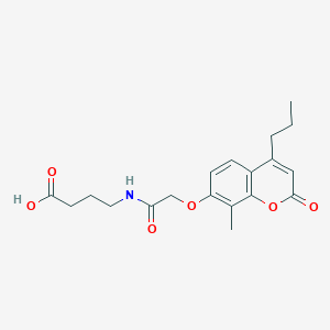 molecular formula C19H23NO6 B11149597 4-({[(8-methyl-2-oxo-4-propyl-2H-chromen-7-yl)oxy]acetyl}amino)butanoic acid 