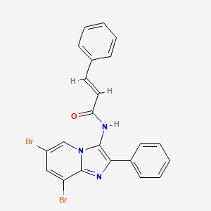 molecular formula C22H15Br2N3O B11149611 (2E)-N-(6,8-dibromo-2-phenylimidazo[1,2-a]pyridin-3-yl)-3-phenylprop-2-enamide 