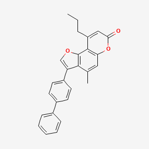 molecular formula C27H22O3 B11149619 3-(4-biphenylyl)-4-methyl-9-propyl-7H-furo[2,3-f]chromen-7-one 