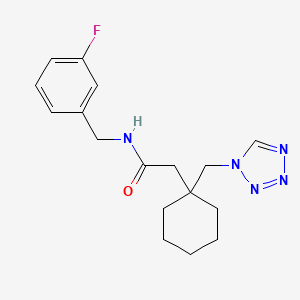 N-(3-fluorobenzyl)-2-[1-(1H-tetrazol-1-ylmethyl)cyclohexyl]acetamide