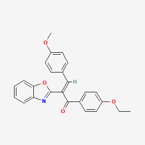 (2E)-2-(1,3-benzoxazol-2-yl)-1-(4-ethoxyphenyl)-3-(4-methoxyphenyl)prop-2-en-1-one