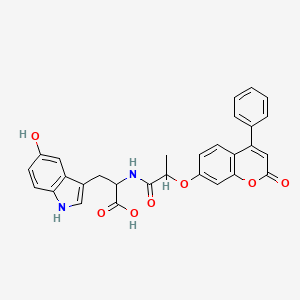 molecular formula C29H24N2O7 B11149642 5-hydroxy-N-{2-[(2-oxo-4-phenyl-2H-chromen-7-yl)oxy]propanoyl}tryptophan 