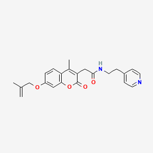 2-{4-methyl-7-[(2-methylallyl)oxy]-2-oxo-2H-chromen-3-yl}-N-[2-(4-pyridyl)ethyl]acetamide