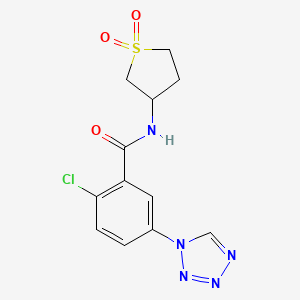 2-chloro-N-(1,1-dioxidotetrahydrothiophen-3-yl)-5-(1H-tetrazol-1-yl)benzamide