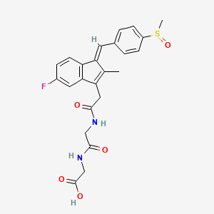 molecular formula C24H23FN2O5S B11149670 N-({(1E)-5-fluoro-2-methyl-1-[4-(methylsulfinyl)benzylidene]-1H-inden-3-yl}acetyl)glycylglycine 