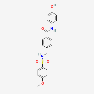 molecular formula C21H20N2O5S B11149679 N-(4-hydroxyphenyl)-4-({[(4-methoxyphenyl)sulfonyl]amino}methyl)benzamide 