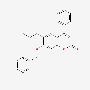 molecular formula C26H24O3 B11149680 7-[(3-methylbenzyl)oxy]-4-phenyl-6-propyl-2H-chromen-2-one 