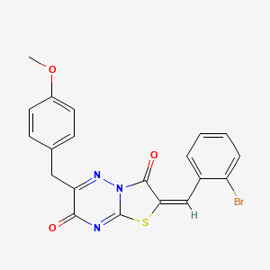 molecular formula C20H14BrN3O3S B11149691 (2E)-2-(2-bromobenzylidene)-6-(4-methoxybenzyl)-7H-[1,3]thiazolo[3,2-b][1,2,4]triazine-3,7(2H)-dione 