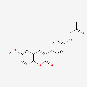 molecular formula C19H16O5 B11149709 6-methoxy-3-[4-(2-oxopropoxy)phenyl]-2H-chromen-2-one 