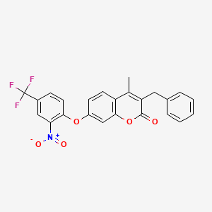 molecular formula C24H16F3NO5 B11149710 3-benzyl-4-methyl-7-[2-nitro-4-(trifluoromethyl)phenoxy]-2H-chromen-2-one 