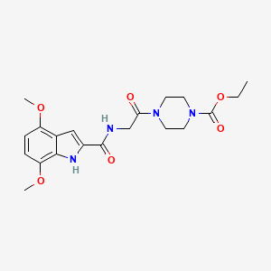 ethyl 4-{N-[(4,7-dimethoxy-1H-indol-2-yl)carbonyl]glycyl}piperazine-1-carboxylate