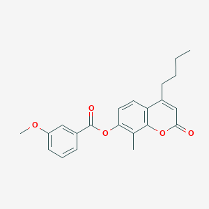 molecular formula C22H22O5 B11149744 4-butyl-8-methyl-2-oxo-2H-chromen-7-yl 3-methoxybenzoate 