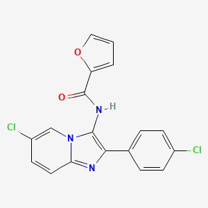 N-[6-chloro-2-(4-chlorophenyl)imidazo[1,2-a]pyridin-3-yl]furan-2-carboxamide