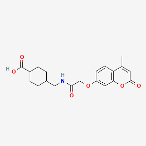 4-({2-[(4-methyl-2-oxo-2H-chromen-7-yl)oxy]acetamido}methyl)cyclohexane-1-carboxylic acid