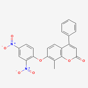 7-(2,4-dinitrophenoxy)-8-methyl-4-phenyl-2H-chromen-2-one