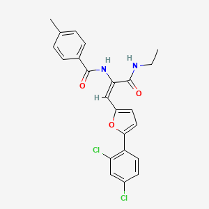 (2E)-3-[5-(2,4-dichlorophenyl)furan-2-yl]-N-ethyl-2-[(4-methylphenyl)formamido]prop-2-enamide