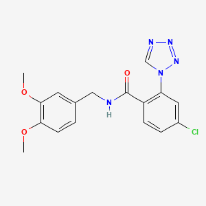 4-chloro-N-(3,4-dimethoxybenzyl)-2-(1H-tetrazol-1-yl)benzamide