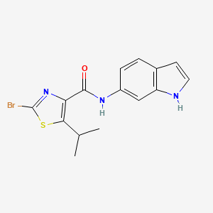 molecular formula C15H14BrN3OS B11149825 2-bromo-N-(1H-indol-6-yl)-5-isopropyl-1,3-thiazole-4-carboxamide 