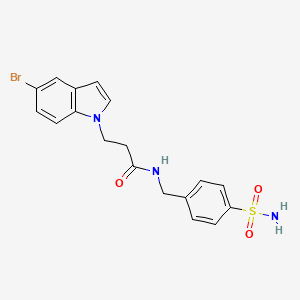 molecular formula C18H18BrN3O3S B11149828 N-[4-(aminosulfonyl)benzyl]-3-(5-bromo-1H-indol-1-yl)propanamide 