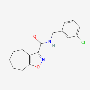 molecular formula C16H17ClN2O2 B11149835 N-(3-chlorobenzyl)-5,6,7,8-tetrahydro-4H-cyclohepta[d]isoxazole-3-carboxamide 