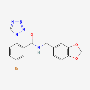 N-(1,3-benzodioxol-5-ylmethyl)-5-bromo-2-(1H-1,2,3,4-tetraazol-1-yl)benzamide