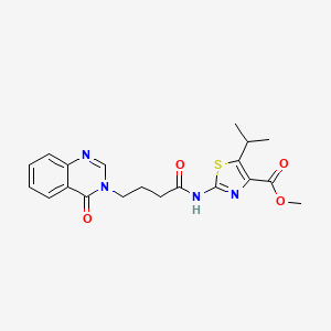 molecular formula C20H22N4O4S B11149846 methyl 5-isopropyl-2-({4-[4-oxo-3(4H)-quinazolinyl]butanoyl}amino)-1,3-thiazole-4-carboxylate 