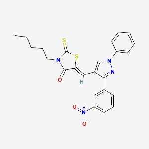 (5Z)-5-{[3-(3-nitrophenyl)-1-phenyl-1H-pyrazol-4-yl]methylidene}-3-pentyl-2-thioxo-1,3-thiazolidin-4-one