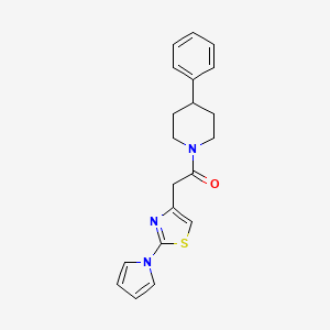 1-(4-phenylpiperidin-1-yl)-2-[2-(1H-pyrrol-1-yl)-1,3-thiazol-4-yl]ethanone