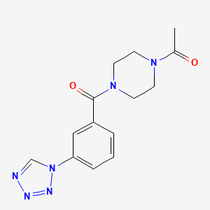 molecular formula C14H16N6O2 B11149870 1-(4-{[3-(1H-tetrazol-1-yl)phenyl]carbonyl}piperazin-1-yl)ethanone 