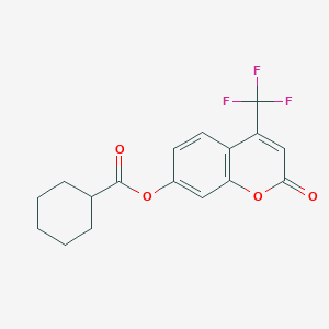 molecular formula C17H15F3O4 B11149877 2-oxo-4-(trifluoromethyl)-2H-chromen-7-yl cyclohexanecarboxylate 