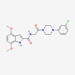 N~2~-{2-[4-(3-chlorophenyl)piperazino]-2-oxoethyl}-4,7-dimethoxy-1H-indole-2-carboxamide