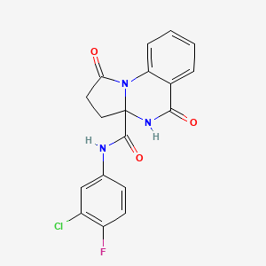 N-(3-chloro-4-fluorophenyl)-5-hydroxy-1-oxo-2,3-dihydropyrrolo[1,2-a]quinazoline-3a(1H)-carboxamide