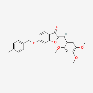 molecular formula C26H24O6 B11149932 6-[(4-methylbenzyl)oxy]-2-[(Z)-1-(2,4,5-trimethoxyphenyl)methylidene]-1-benzofuran-3-one 