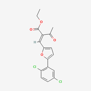 molecular formula C17H14Cl2O4 B11149954 ethyl (2E)-2-{[5-(2,5-dichlorophenyl)furan-2-yl]methylidene}-3-oxobutanoate 