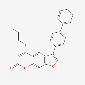 molecular formula C28H24O3 B11149966 3-(4-biphenylyl)-5-butyl-9-methyl-7H-furo[3,2-g]chromen-7-one 