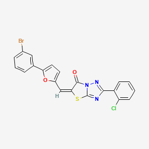 (5E)-5-{[5-(3-Bromophenyl)-2-furyl]methylene}-2-(2-chlorophenyl)[1,3]thiazolo[3,2-B][1,2,4]triazol-6(5H)-one