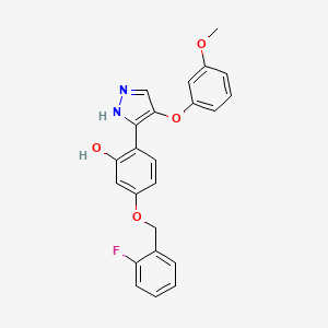 5-[(2-fluorobenzyl)oxy]-2-[4-(3-methoxyphenoxy)-1H-pyrazol-3-yl]phenol