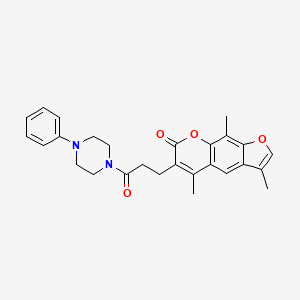 3,5,9-trimethyl-6-[3-oxo-3-(4-phenylpiperazino)propyl]-7H-furo[3,2-g]chromen-7-one