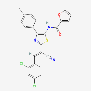 molecular formula C24H15Cl2N3O2S B11150009 N-{2-[(E)-1-cyano-2-(2,4-dichlorophenyl)ethenyl]-4-(4-methylphenyl)-1,3-thiazol-5-yl}furan-2-carboxamide 