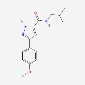 molecular formula C16H21N3O2 B11150013 N-isobutyl-3-(4-methoxyphenyl)-1-methyl-1H-pyrazole-5-carboxamide 