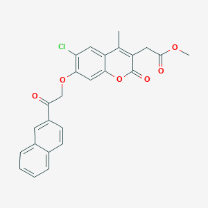 molecular formula C25H19ClO6 B11150015 methyl {6-chloro-4-methyl-7-[2-(naphthalen-2-yl)-2-oxoethoxy]-2-oxo-2H-chromen-3-yl}acetate 