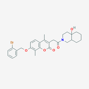 7-[(2-bromobenzyl)oxy]-3-[2-(4a-hydroxyoctahydroisoquinolin-2(1H)-yl)-2-oxoethyl]-4,8-dimethyl-2H-chromen-2-one