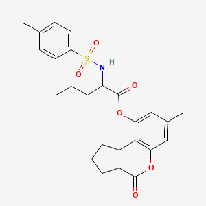 (7-methyl-4-oxo-2,3-dihydro-1H-cyclopenta[c]chromen-9-yl) 2-[(4-methylphenyl)sulfonylamino]hexanoate