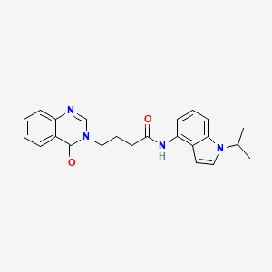 molecular formula C23H24N4O2 B11150028 N-(1-isopropyl-1H-indol-4-yl)-4-[4-oxo-3(4H)-quinazolinyl]butanamide 