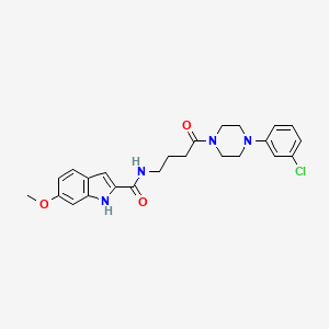 N~2~-{4-[4-(3-chlorophenyl)piperazino]-4-oxobutyl}-6-methoxy-1H-indole-2-carboxamide