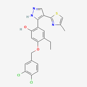 5-[(3,4-dichlorobenzyl)oxy]-4-ethyl-2-[4-(4-methyl-1,3-thiazol-2-yl)-1H-pyrazol-3-yl]phenol